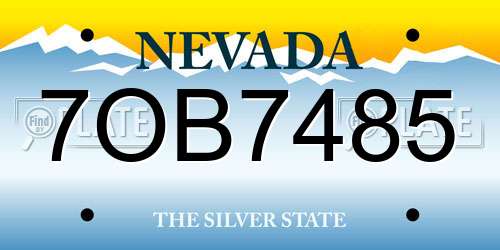 7OB7485 Nevada License Plate