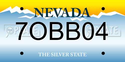 7OBB04 Nevada License Plate