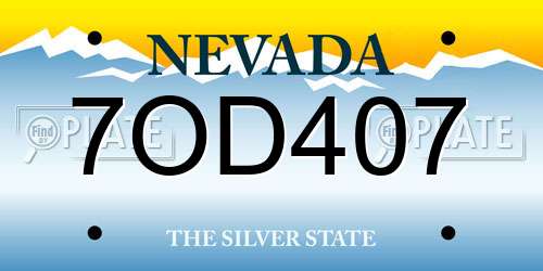 7OD407 Nevada License Plate
