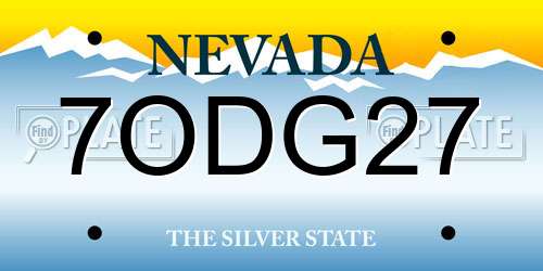 7ODG27 Nevada License Plate