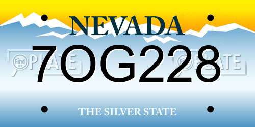 7OG228 Nevada License Plate