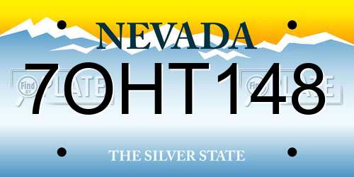 7OHT148 Nevada License Plate