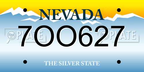 7OO627 Nevada License Plate