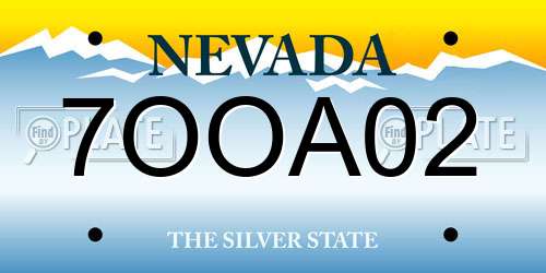 7OOA02 Nevada License Plate