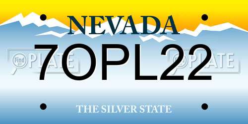 7OPL22 Nevada License Plate