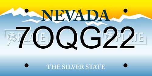 7OQG22 Nevada License Plate