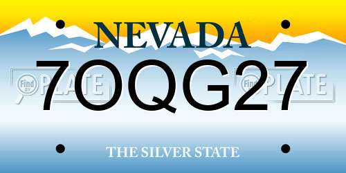 7OQG27 Nevada License Plate