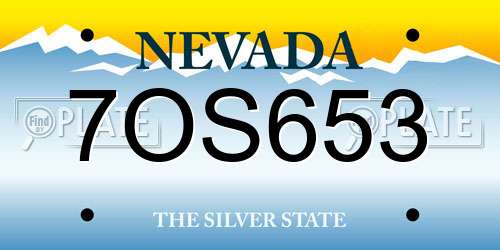 7OS653 Nevada License Plate