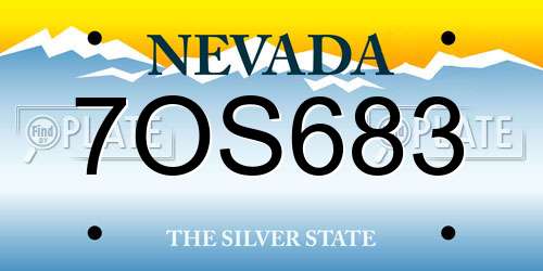 7OS683 Nevada License Plate