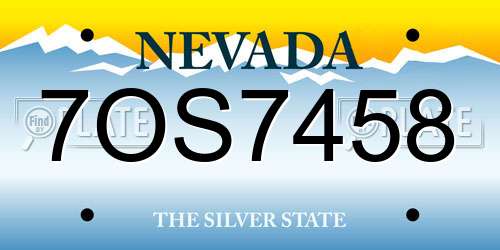 7OS7458 Nevada License Plate