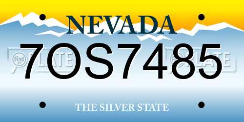 7OS7485 Nevada License Plate
