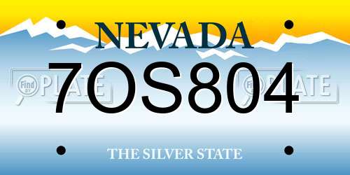 7OS804 Nevada License Plate
