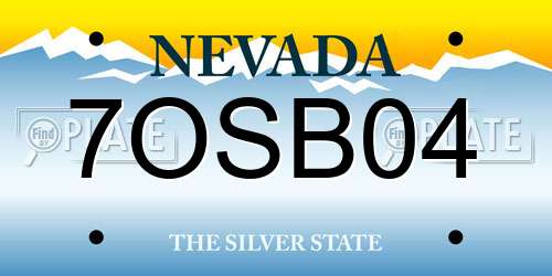 7OSB04 Nevada License Plate