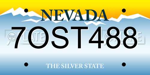 7OST488 Nevada License Plate