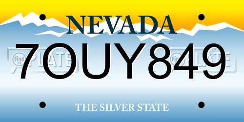 7OUY849 Nevada License Plate