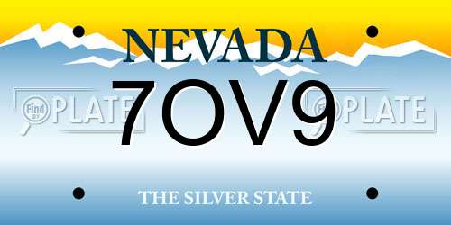 7OV9 Nevada License Plate