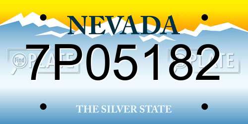 7P05182 Nevada License Plate