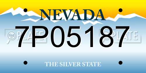7P05187 Nevada License Plate