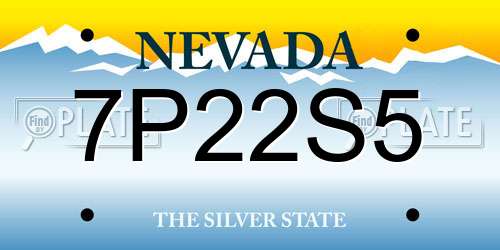 7P22S5 Nevada License Plate