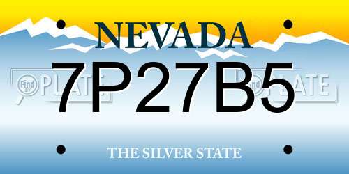 7P27B5 Nevada License Plate