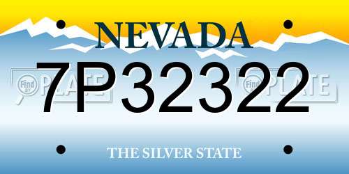 7P32322 Nevada License Plate