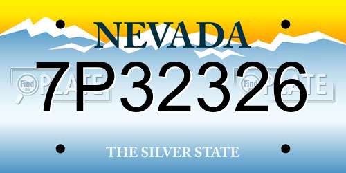 7P32326 Nevada License Plate