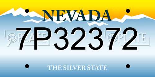7P32372 Nevada License Plate