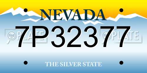 7P32377 Nevada License Plate