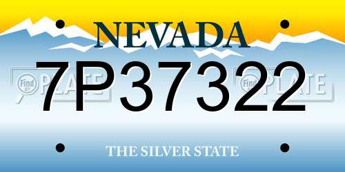 7P37322 Nevada License Plate