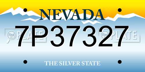 7P37327 Nevada License Plate