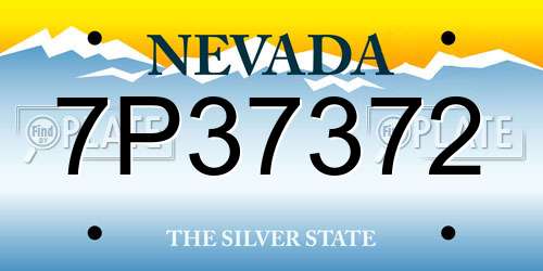 7P37372 Nevada License Plate