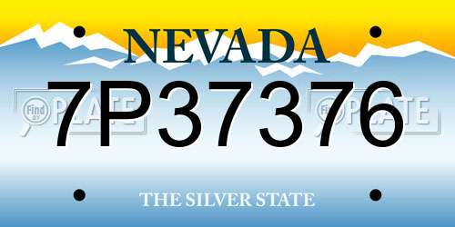 7P37376 Nevada License Plate