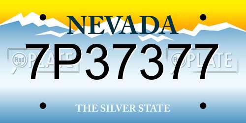 7P37377 Nevada License Plate