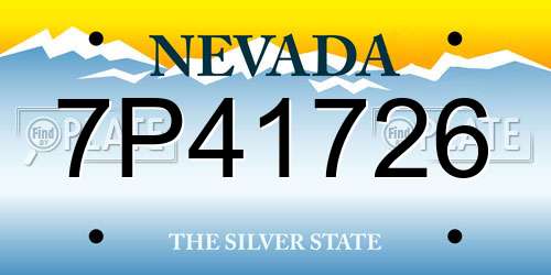 7P41726 Nevada License Plate