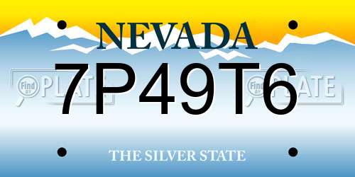 7P49T6 Nevada License Plate