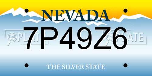 7P49Z6 Nevada License Plate