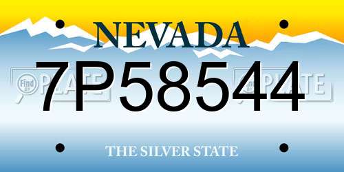 7P58544 Nevada License Plate