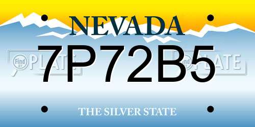 7P72B5 Nevada License Plate