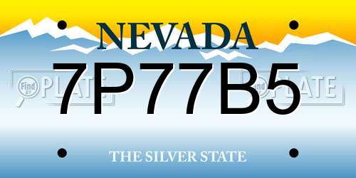 7P77B5 Nevada License Plate
