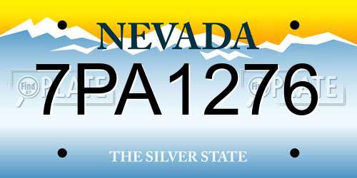 7PA1276 Nevada License Plate