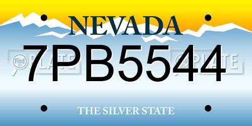 7PB5544 Nevada License Plate