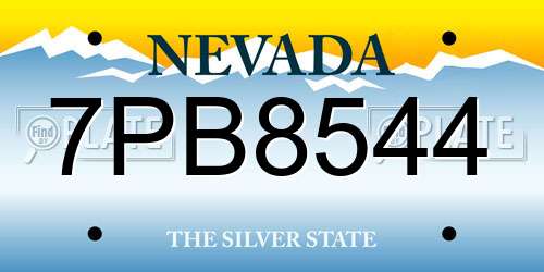 7PB8544 Nevada License Plate