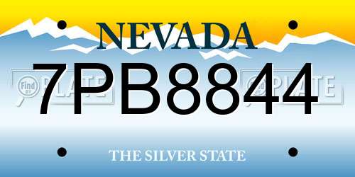 7PB8844 Nevada License Plate