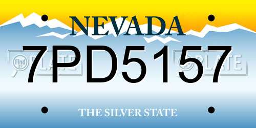 7PD5157 Nevada License Plate