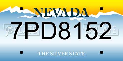 7PD8152 Nevada License Plate