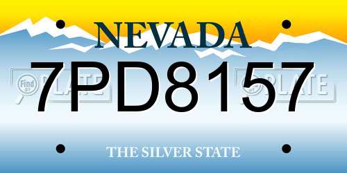 7PD8157 Nevada License Plate