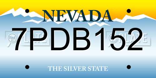 7PDB152 Nevada License Plate