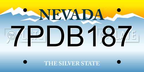 7PDB187 Nevada License Plate