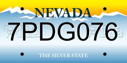 7PDG076 Nevada License Plate