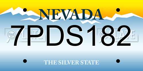 7PDS182 Nevada License Plate